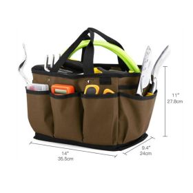 Garden Tool Bag Oxford Fabric Garden Bucket Bag For Gardening Tool Kit Portable Multi-Pocket Tools Organizer Storage Bag