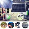 Outdoor Solar Panel 12V 25W Car Battery Charger IP68 Waterproof w/ 3.0A Dual USB Charging Clip Line