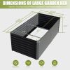 8x4x2 ft Galvanized Raised Garden Bed, Outdoor Planter Garden Boxes Large Metal Planter Box for Gardening Vegetables Fruits Flowers,Gray