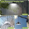 Solar Shed Lights Dimmable Timing Dusk To Dawn Sensor Hanging Lamp IP65 Waterproof Remote Control Pendant Light For Garden Patio