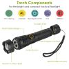 Tactical LED Flashlight Zoomable Rechargeable Search Light Torch