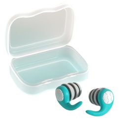 Swimming Ear Plugs, 1 Pairs Waterproof Reusable Silicone Swim Earplugs (Color: Green)