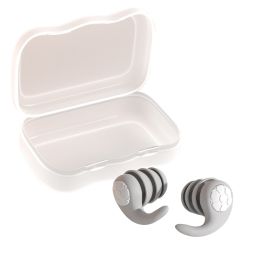 Swimming Ear Plugs, 1 Pairs Waterproof Reusable Silicone Swim Earplugs (Color: grey)