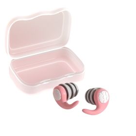 Swimming Ear Plugs, 1 Pairs Waterproof Reusable Silicone Swim Earplugs (Color: pink)