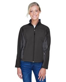 Ladies' Soft Shell Colorblock Jacket - CHARCL/ DK CHRCL - S (Color: BLCK/ DK CHRCOAL)