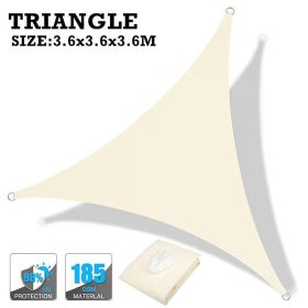 160GSM Waterproof Awning Sunshade Sun Shade Sail For Outdoor Garden Beach Camping Patio Pool Sun Canopy Tent Sun Shelter (Color: Beige 3.6x3.6x3.6M)