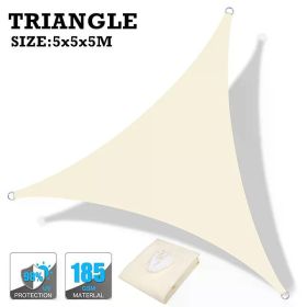 160GSM Waterproof Awning Sunshade Sun Shade Sail For Outdoor Garden Beach Camping Patio Pool Sun Canopy Tent Sun Shelter (Color: Beige 5x5x5M)