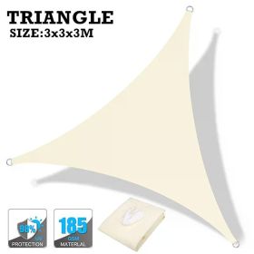 160GSM Waterproof Awning Sunshade Sun Shade Sail For Outdoor Garden Beach Camping Patio Pool Sun Canopy Tent Sun Shelter (Color: Beige 3x3x3M)