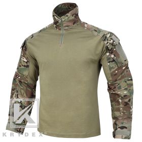 KRYDEX G3 Combat Shirt with Elbow Pads For Hunting Outdoor CP Style Tops Tactical BDU Clothes MC Tiger Stripes Shirts (Color: MC)