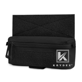 KRYDEX Tactical Vest Chest Mini Dangler Drop Pouch For JPC CPC LBT D3CR MK3 MK4 Plate Carrier Storage Mini Abdominal Fanny Pack (Color: BK)