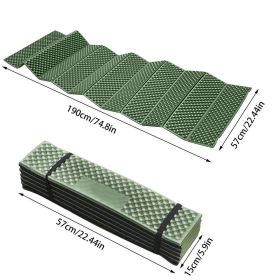 Outdoor Camping Mat Ultralight Foam Picnic Mat Folding Egg Slot Beach Mat Tent Sleeping Pad Moistureproof Camping Mattress (Color: Green)