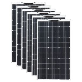 2Pcs 4Pcs 10Pcs 100W solar panel Monocrystalline Solar Cell Flexible for Car/Yacht/Steamship 12V 24 Volt 100 Watt Solar Battery (Color: 600W solar paenl)