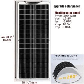 2Pcs 4Pcs 10Pcs 100W solar panel Monocrystalline Solar Cell Flexible for Car/Yacht/Steamship 12V 24 Volt 100 Watt Solar Battery (Color: NEW 16.5V 100W)