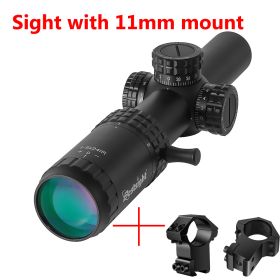 1-5X24 Tactical Optical Rifle Scope Red and Green Illuminated Reticle Hunting Scopes Compact Scope Ar15 Sight (Color: sight with 11mm)