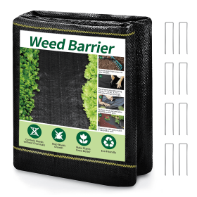 Weed Barrier Landscape Fabric with U-Shaped Securing Pegs, Heavy-Duty Block Gardening Mat Weed Control (size: 4X100)