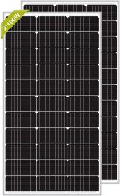 12 Volt Mono Solar Panel 2 Pieces 9BB 100W 12V Solar Panels High Efficiency Monocrystalline PV Module RV Marine (Color: 100W Rigid Panel 2-P)