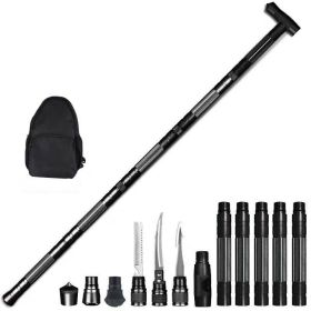 Tactical Trekking Poles Outdoor Garden Camping Multi Tool Kit Walking Cane Hiking Stick Survival Hunting Self Defense Tools (Color: A SET)