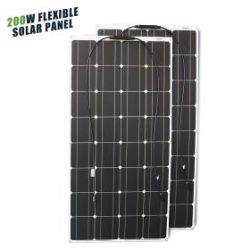 12V Flexible Solar Panel 600W 100W 200W 300W 400W 500W Bendable Waterproof Monocrystalline Best Solar Panel China for RV Boat (Color: 200W solar panel)