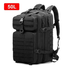 30L/50L Military Tactical Backpack 900D Nylon Waterproof Rucksacks Army Outdoor Sports Camping Hiking Trekking Hunting Bag (Color: Black (50L))