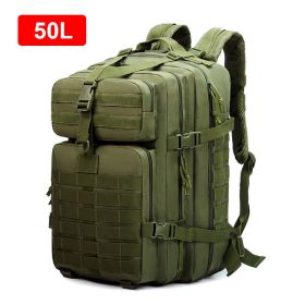 30L/50L Military Tactical Backpack 900D Nylon Waterproof Rucksacks Army Outdoor Sports Camping Hiking Trekking Hunting Bag (Color: Green (50L))