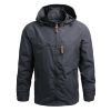 Oulylan Outerwear Mens Tactical Waterproof Pilot Coat Hoodie Men Hunting Army Clothes Men Windbreaker Military Field Jackets