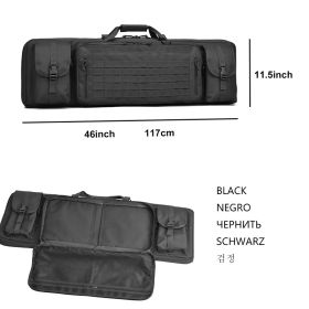 WINCENT Tactical Double Long Rifle Gun Case Bag Rifle Backpack Pistol Soft Firearm Carbine Case Available Length In 36" 42" 46" (Color: 46 inch BLACK)