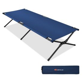 Adults Kids Folding Camping Cot (Color: Blue)