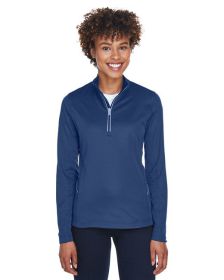 UltraClub 8230L Ladies' Cool & Dry Sport Quarter-Zip Pullover (Color: NAVY)