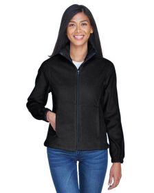 UltraClub 8481 Ladies' Iceberg Fleece Full-Zip Jacket (Color: Black)