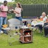 Foldable Outdoor BBQ Portable Grilling Table with Windscreen Bag